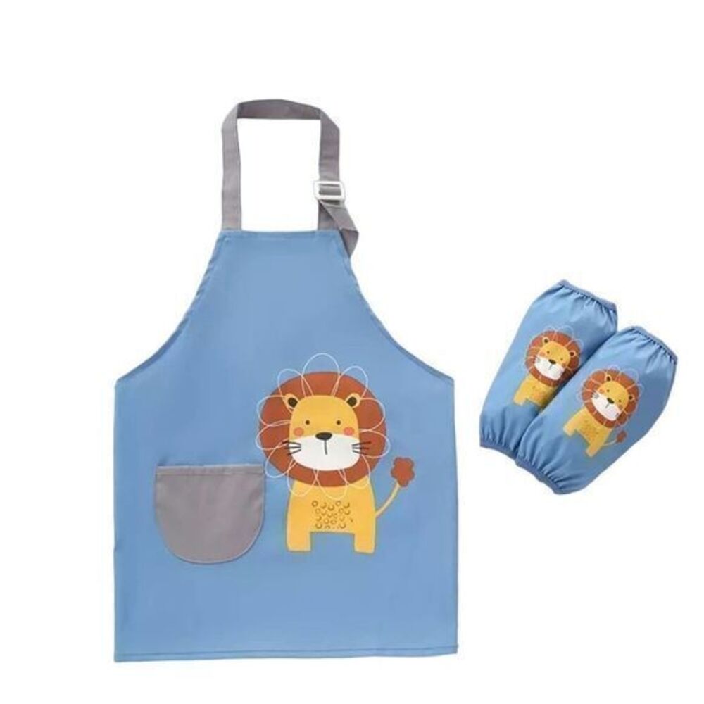 New Boy girl’s apron art, mealtime 5 yr. blue
